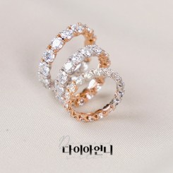 18K GOLD 모이사나이트 콤비 이터너티링