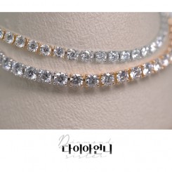 18K GOLD 모이사나이트 콤비 테니스 팔찌