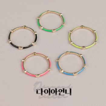 [이태리 프리오더] 18K GOLD 컬러 에나멜 반지